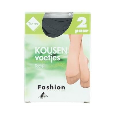Fashion kousenvoetjes 2 tactel zwart maat 39-42