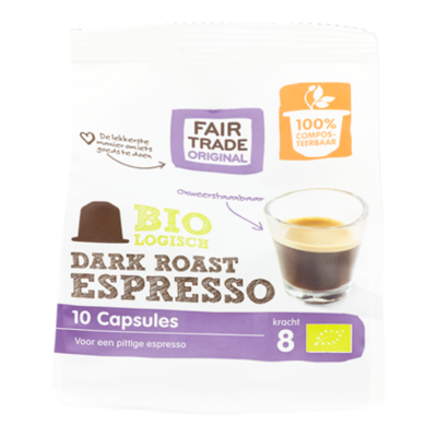 Fair Trade Original Koffiecapsules Espresso Dark Roast B.