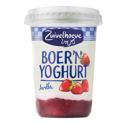 Zuivelhoeve Boer'n yoghurt aardbei beker