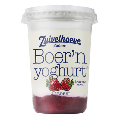 Zuivelhoeve Boer'n yoghurt aardbei beker