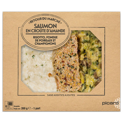 Picard Zalm in amandelkorst met risotto