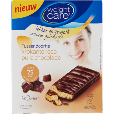 Weight Care Tussendoortje Krokante Reep Pure Chocolade