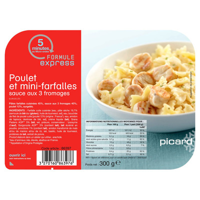 Picard Mini farfalle met kip en kaassaus