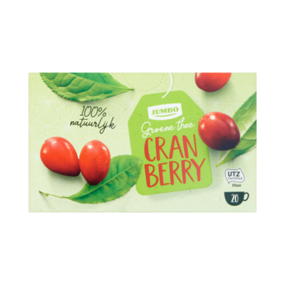 Huismerk Groene Thee Cranberry 20 Stuks