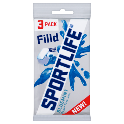 Sportlife Filld Bluemint Suikervrij Kauwgom 3-Pack Blister 3 x 21 g