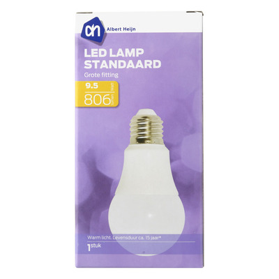 AH Ledlamp standaard 9.5W 806 Lumen gr.fit.