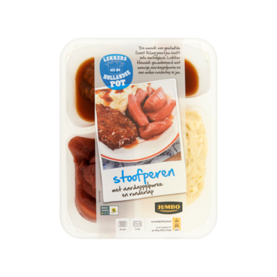 Huismerk Stoofperen met Aardappelpuree en Runderlap