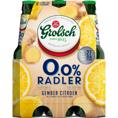 Grolsch Radler gember citroen 0%