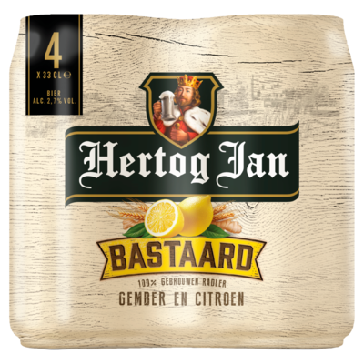 Hertog Jan Bastaard Gember en Citroen Blikken 4 x 33 cl