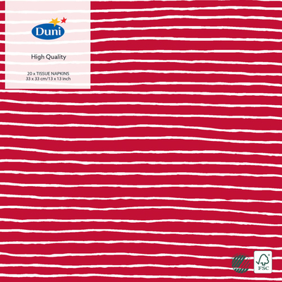 Duni Servetten Red Stripe