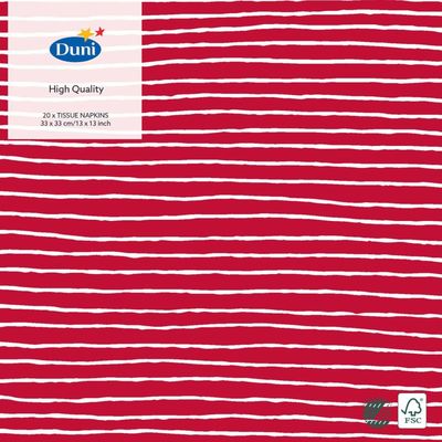 Duni Servetten Red Stripe