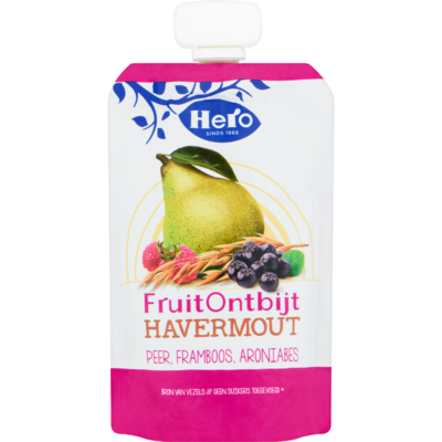 Hero Fruitontbijt havermout peer-framboos-aroniabes