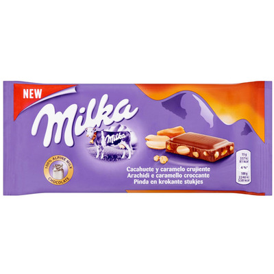 Milka Pinda en stukjes caramel