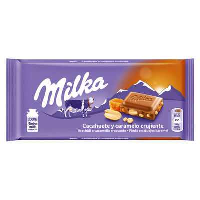 Milka Pinda en stukjes caramel