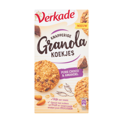Verkade Knapperige Granola Koekjes Pure Choco & Amandel
