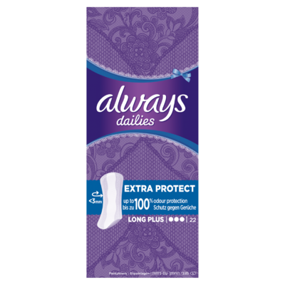 Always Dailies Extra Protect Long Plus Inlegkruisjes x22