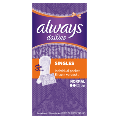 Always Dailies Singles Normal Inlegkruisjes x28