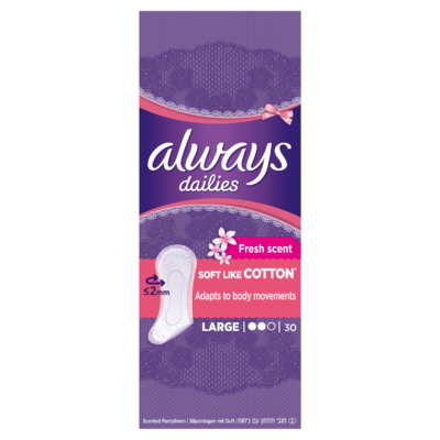 Always Dailies Soft Like Cotton Large Fresh Inlegkruisjes x30