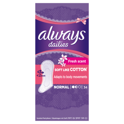 Always Dailies Soft Like Cotton Normal Fresh Inlegkruisjes x34