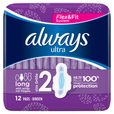 Always Ultra Long (Maat 2) Maandverband Vleugels x12