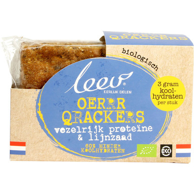 Leev Bio oer qrackers proteine & lijnzaad