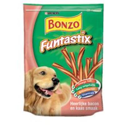 Purina Bonzo Funtastix bacon en kaas smaak 175 gram