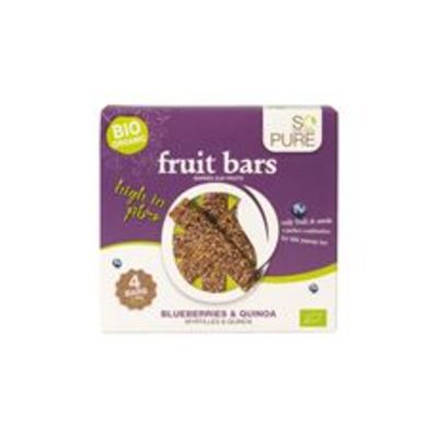 So Pure Bio Fruit&nut bars bosbessen & quinoa 4 stuks