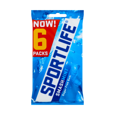 Sportlife Smashmint Suikervrij Kauwgom 6-Pack