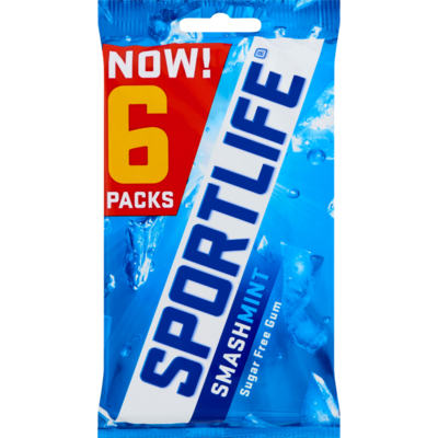 Sportlife Kauwgom smashmint 6 pakjes