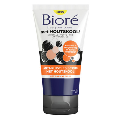 Bioré Anti- puistjes scrub houtskool