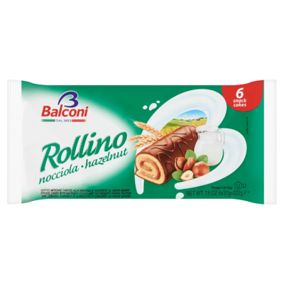 Balconi Rollino Nocciola with Hazelnut Cream Filling 6 x 37 g