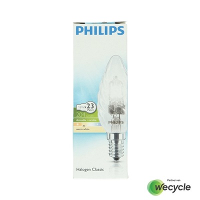 Philips Halogen Classic gedraaide kaarslamp E14/18W (23W)