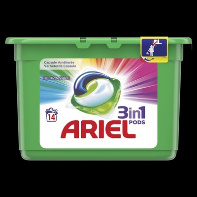 Ariel 3 in 1 pods wascapsules color & style