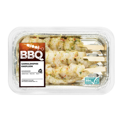 Huismerk BBQ garnalenspies knoflook