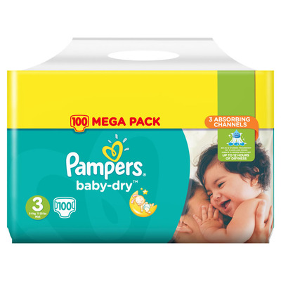 Pampers Baby dry luiers mega