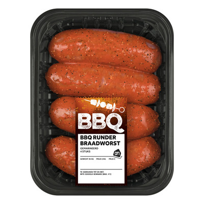 Huismerk BBQ runderbraadworst gemarineerd