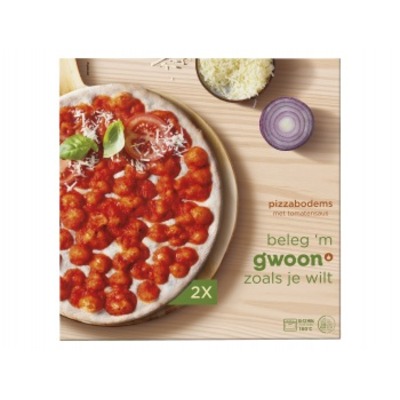 Huismerk Pizzabodems met tomatensaus