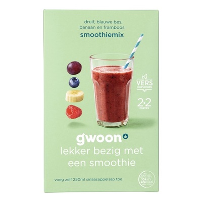 Huismerk smoothiemix druif bes banaan framboos