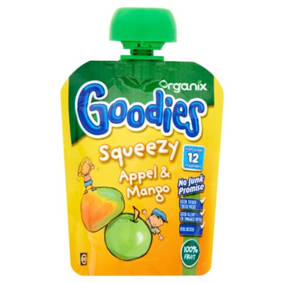 Organix Goodies Squeezy appel & mango 12+M 90 gram