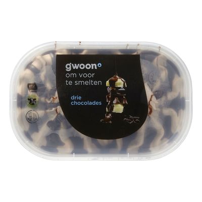 G'woon Slagroomijs Drie Chocolade