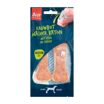 Best for your friend Kauwbot met Eend Medium 2 Stuks