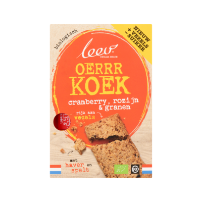 Leev Biologische Oerkoek Cranberry, Rozijn & Granen