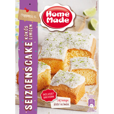 Homemade Seizoenscake kokos limoen met bakvorm