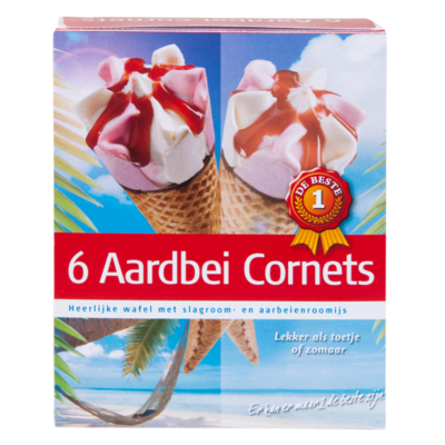 Huismerk Cornets aardbei