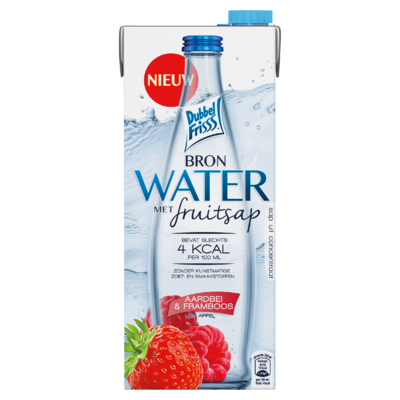 DubbelFrisss Bronwater Aardbei-Framboos 1,5 L
