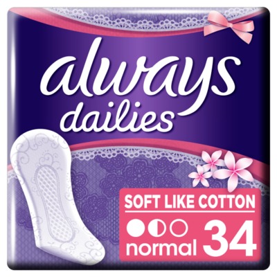 Always Dailies Soft Like Cotton Normal Fresh Inlegkruisjes x34