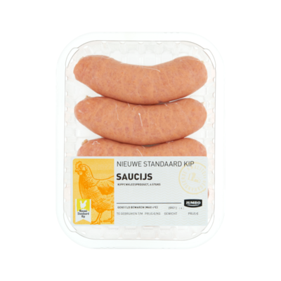 Huismerk Nieuwe Standaard Kip Saucijs 4 Stuks