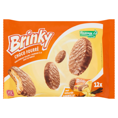 Brinky Choco Fourré Vanillesmaak Vulling 12 x 25 g