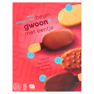 Huismerk Mini Choco´s Puur Wit Amandel Melk 8 x 50 ml