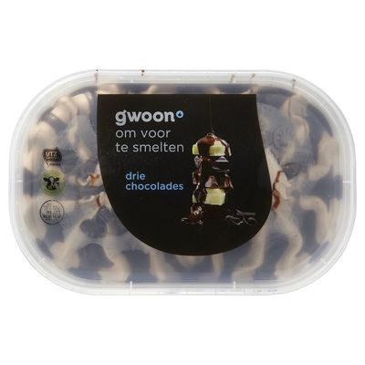Huismerk Slagroomijs Drie Chocolades